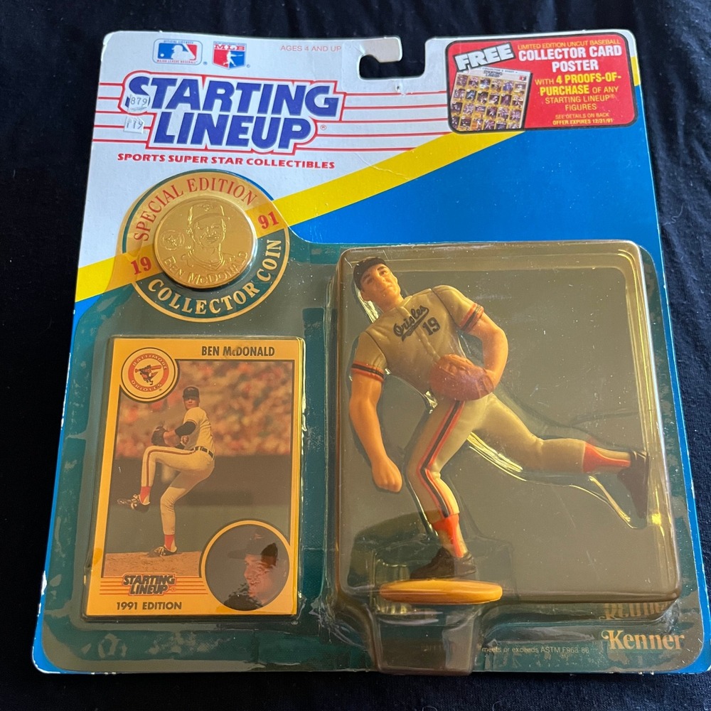 1991 Starting Lineup Ben McDonald Baltimore Orioles Figure Card Coin Kenner MLB